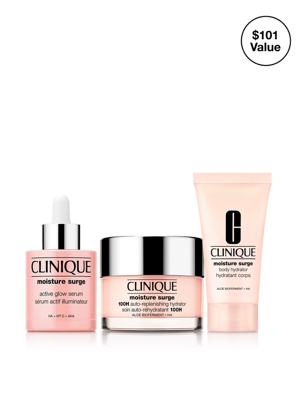 Clinique HEAD TO TOE HYDRATORS SET 3 Pcs MOISTURE SURGE Serum/Cream/Lotion NIB!